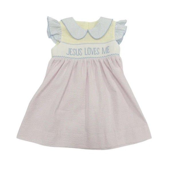 Jesus Loves Me Smocked Dress