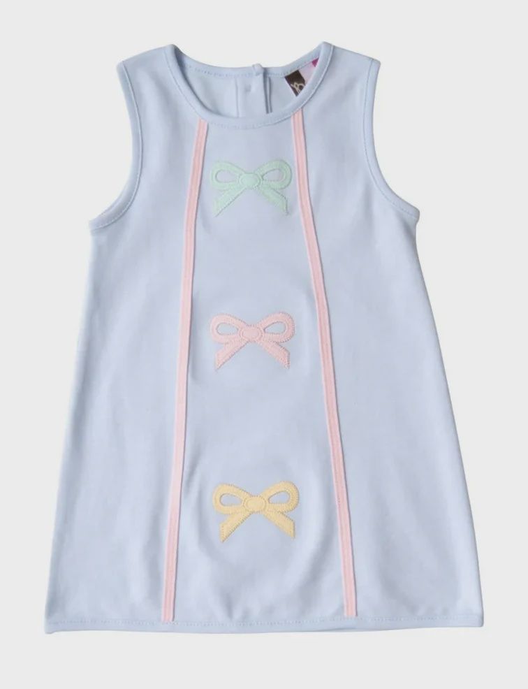 Hadley Bow A Line Dress -Light Blue, Size: 12M