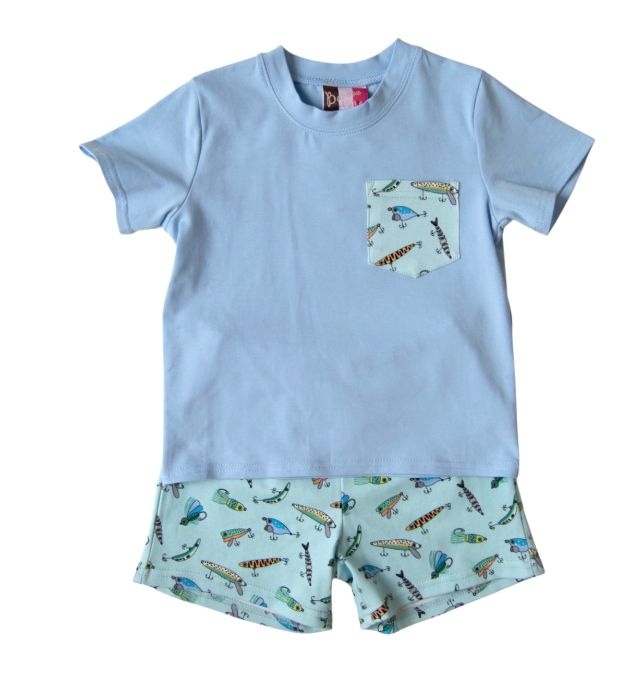 Fishing Lures Boys Shorts Set