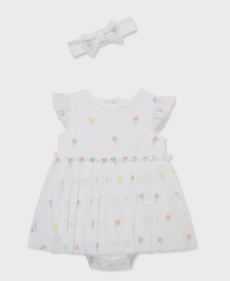 Floral Tutu Popover &amp; Headband, Size: 3M