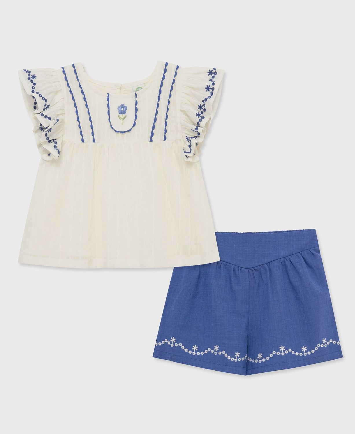 Blue Woven Floral Play Set, Size: 2T