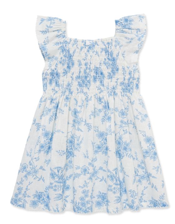 Little Me- Blue Woven Sundress