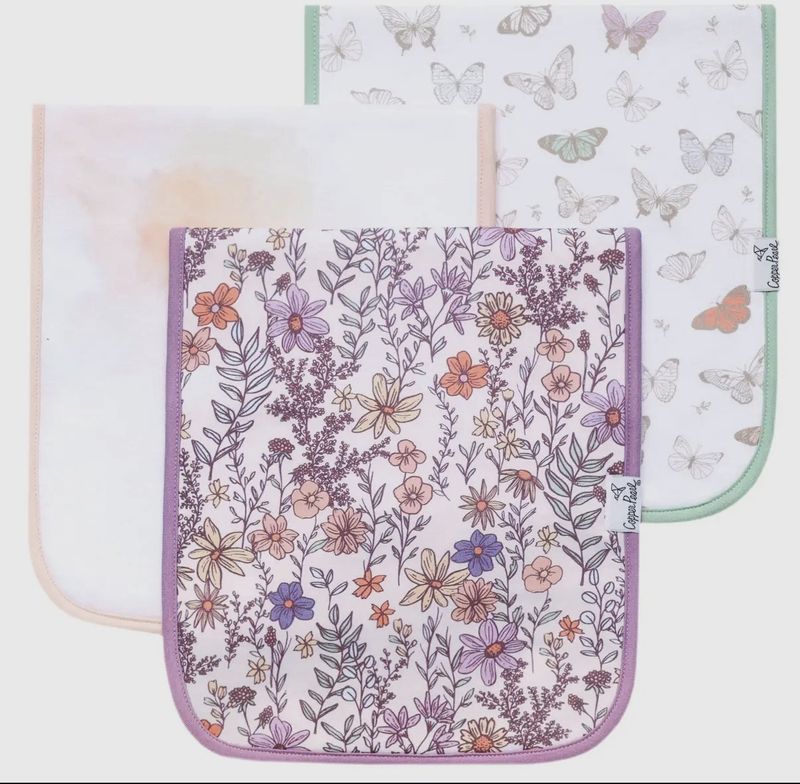 Copper Pearl Burp Cloths- Flora