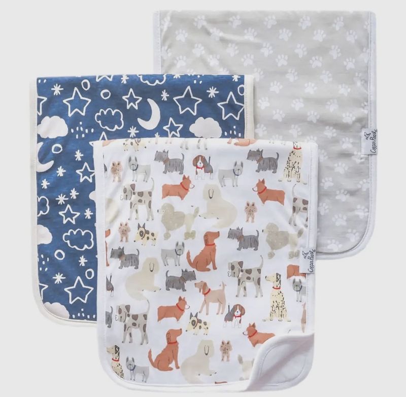 Copper Pearl Burp Cloths- Rufus