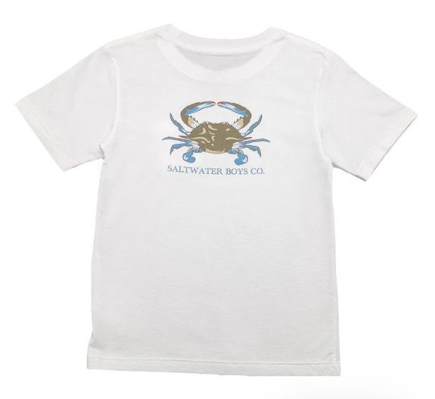 Saltwater Boys- White Crab T-Shirt