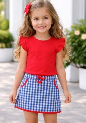 Remi Skort Set- Red &amp; Blue
