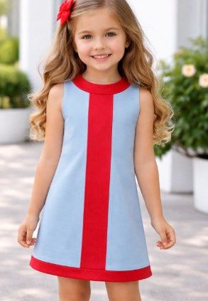 Collins Dress Blue &amp; Red