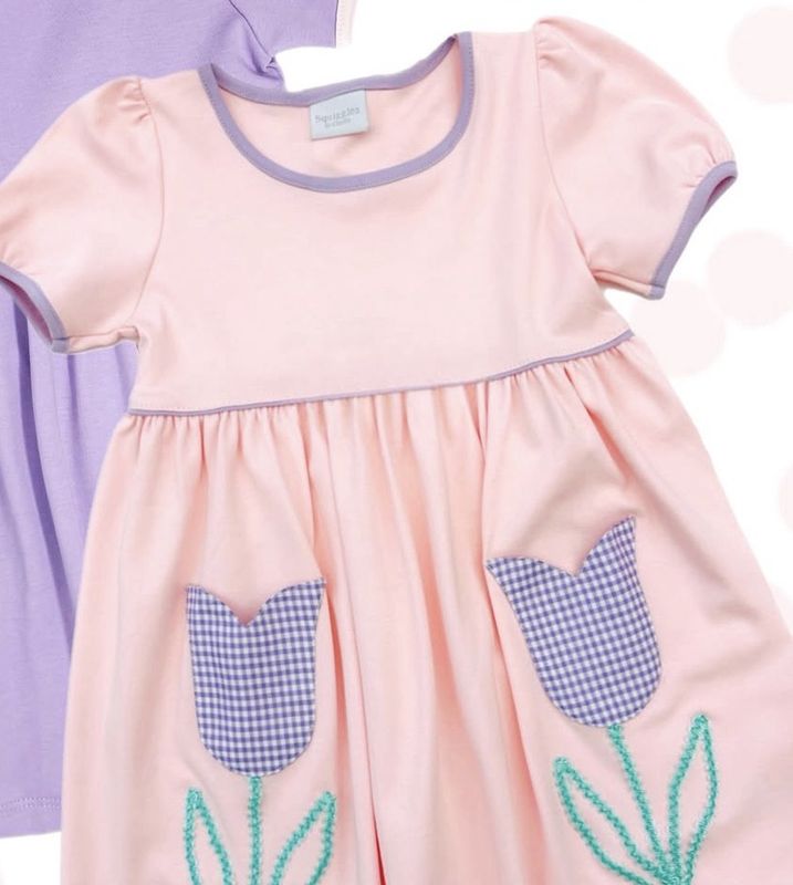 Squiggles Pink Tulip Dress