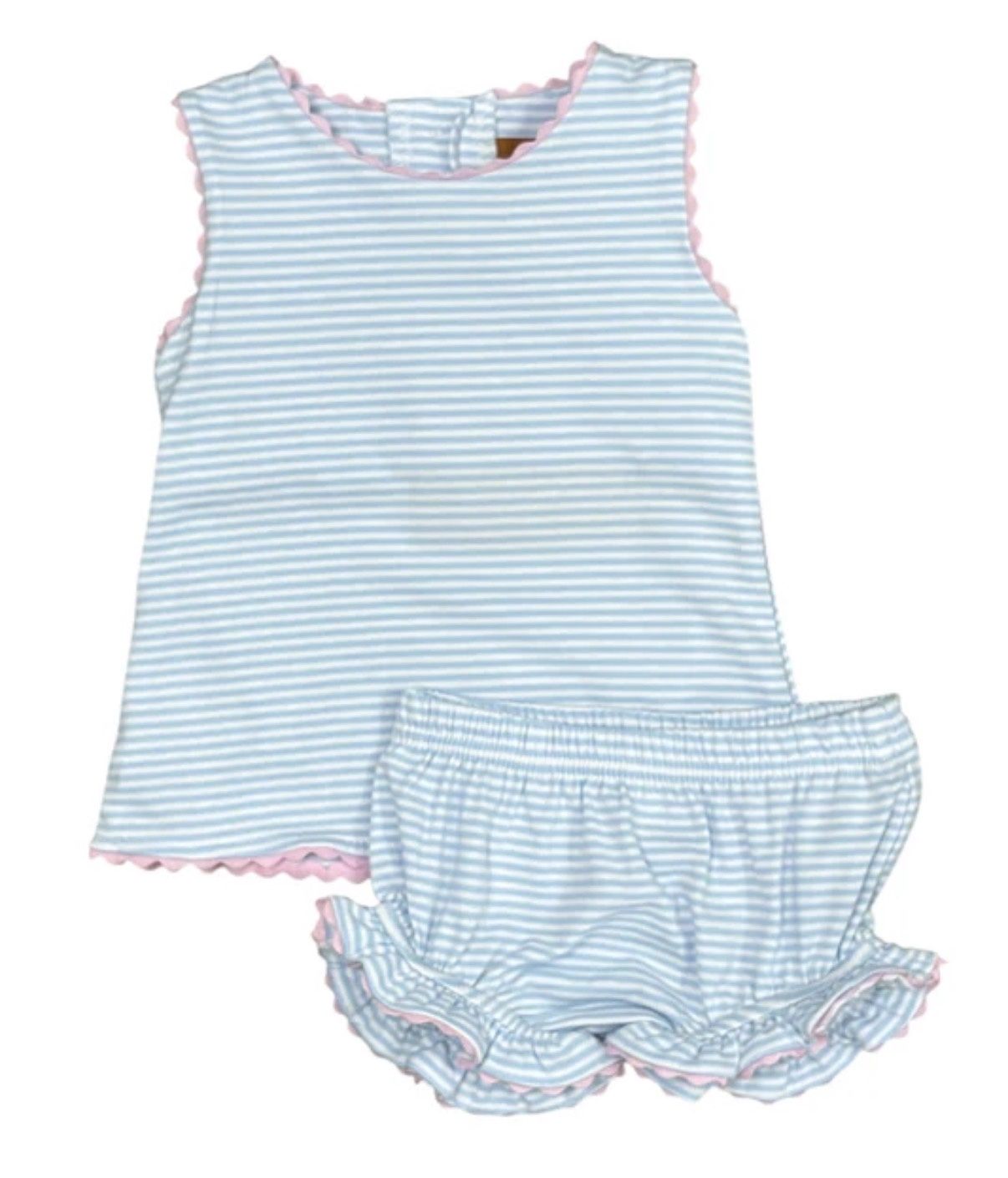 Millie Bloomer Set- Blue Stripe