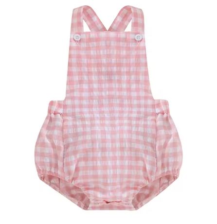 Gingham Pink Romper