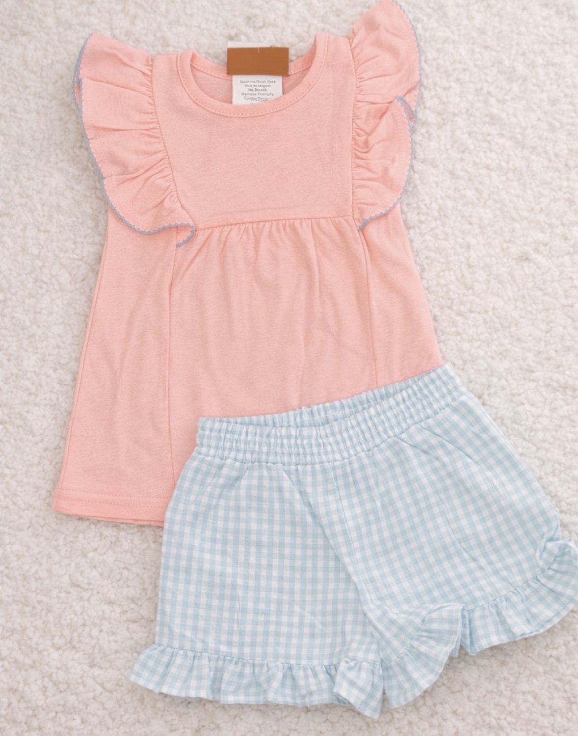 Juliana Short Set- Peach &amp; Aqua