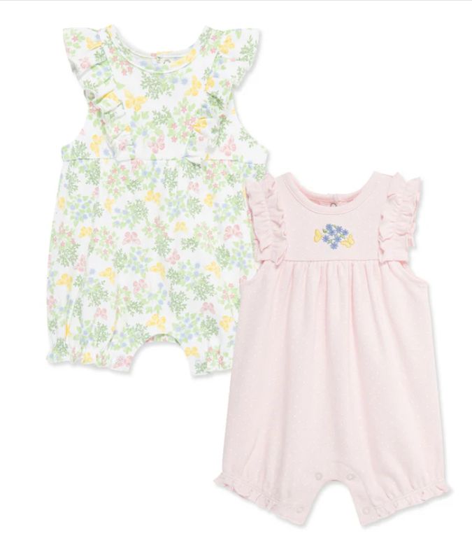 Little Me- Butterfly Romper 2 Pack