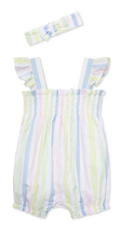 Little Me- Multi Stripe Knit Romper