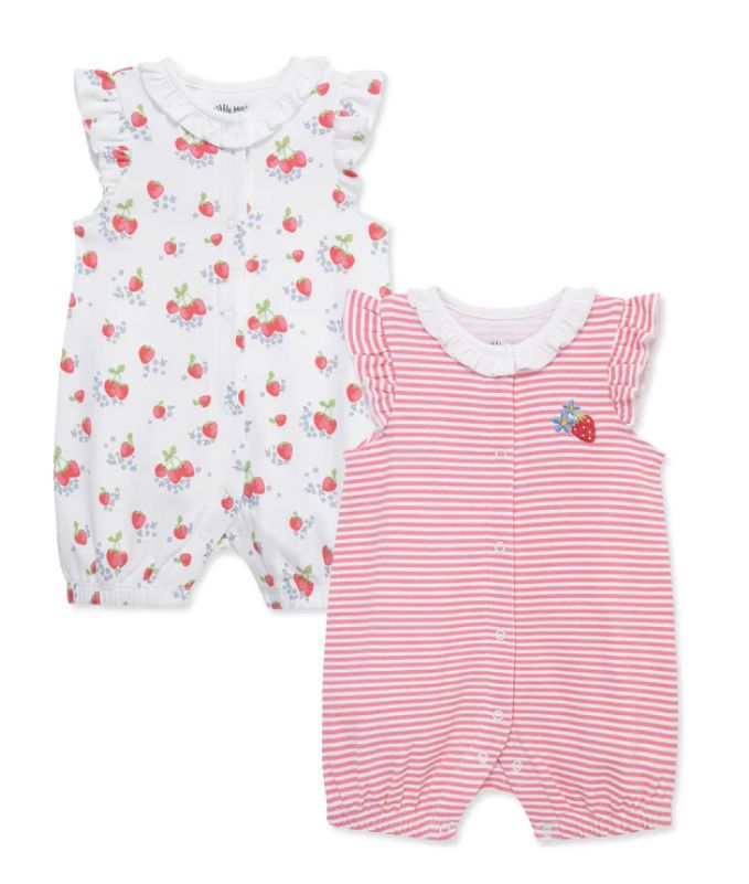 Little Me- Strawberry Rompers 2 Pack