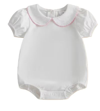 Girls Peter Pan Picot Trim Onesie