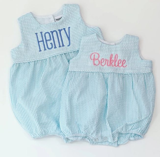 Aqua Seersucker Bubble