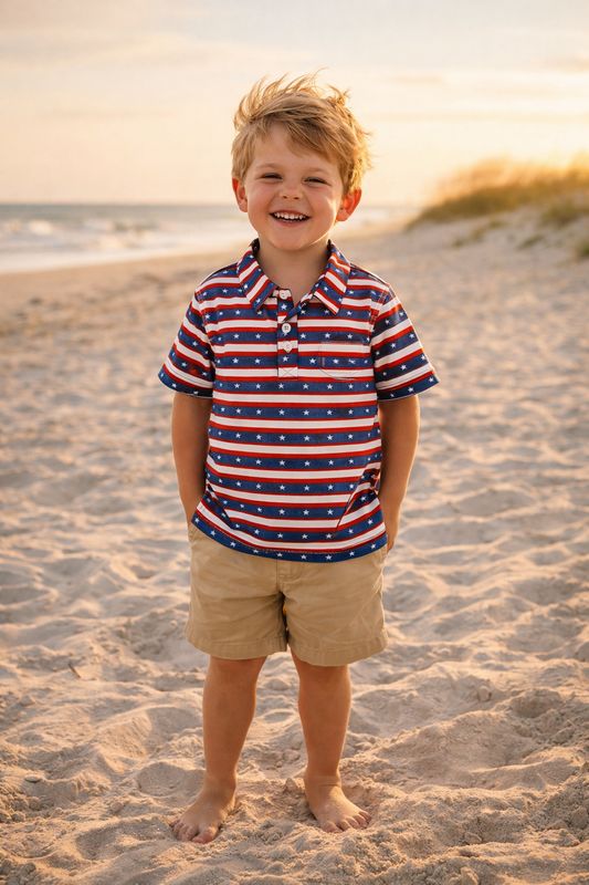 Patriotic Stars &amp; Stripes Polo
