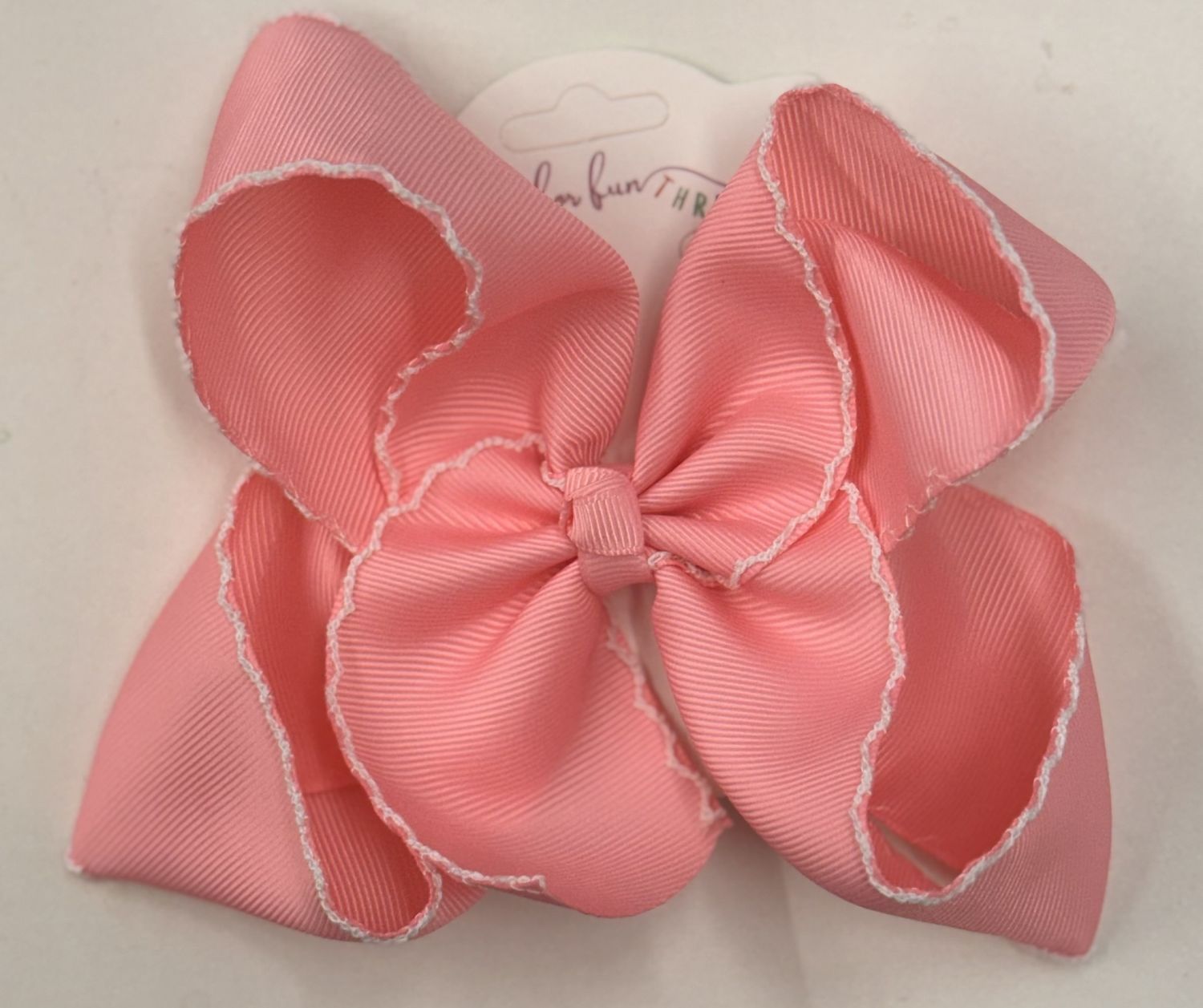 6 Inch Moonstitch Bow, COLOR: Sweet Pink