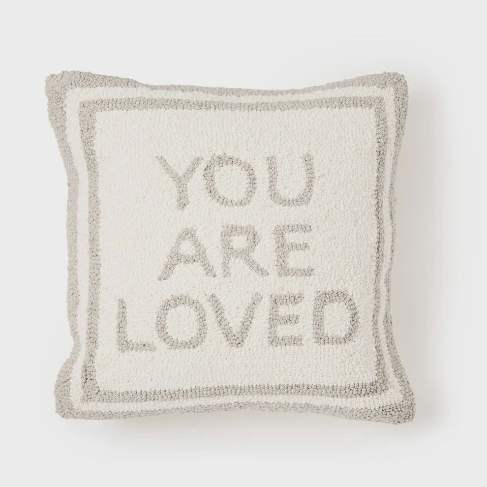 You are loved gray pillow