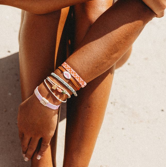 K'lani + Roxy Pink Tropics Hair Tie Bracelets
