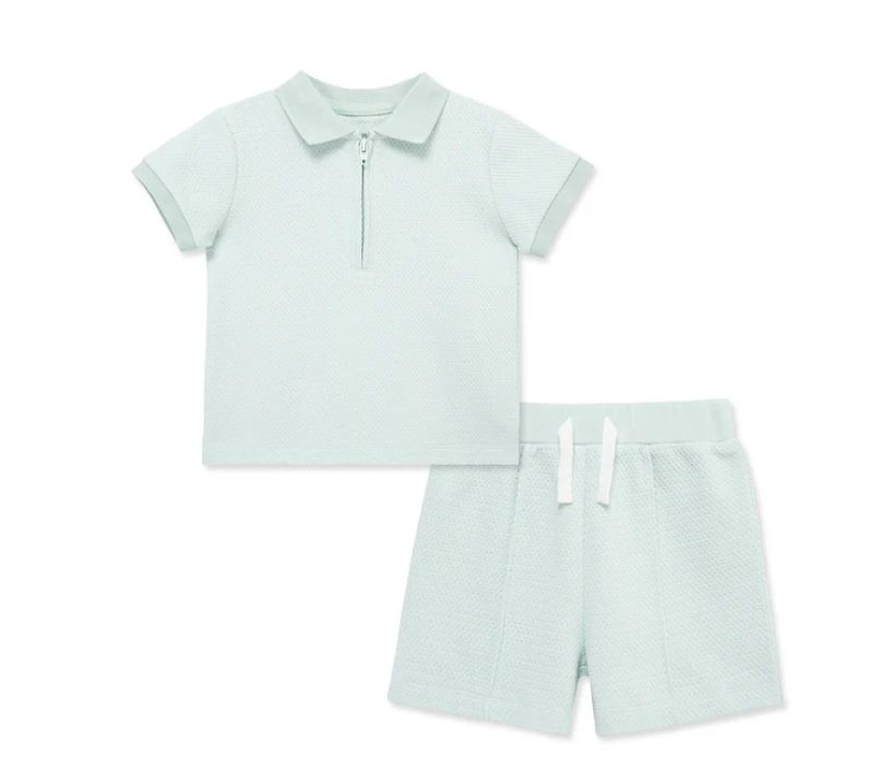 Aqua Boys Collard 2 Piece Short Set