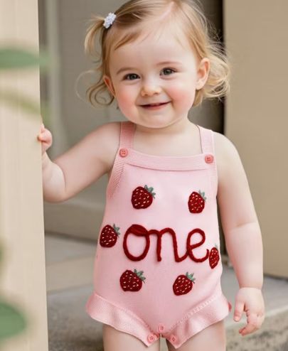 Strawberry Spaghetti Strap Romper