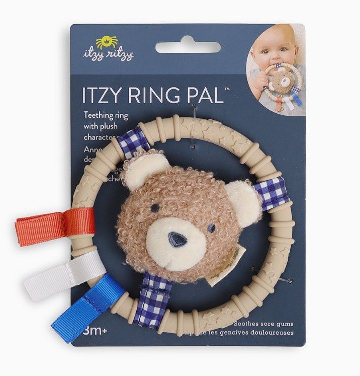 Itzy Ring Pal- Taupe Bear