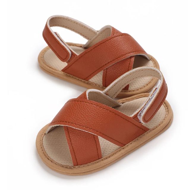 Criss Cross Sandal, COLOR: Camel, Size: 0/6M
