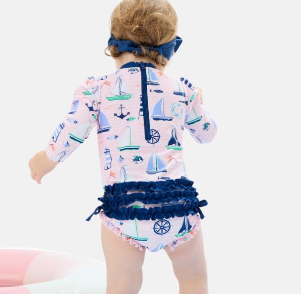 Sweet Sails Pink Long Sleeve Rash Guard