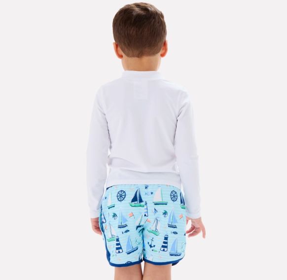 Boys Sweet Sails Hybrid Swim Trunks