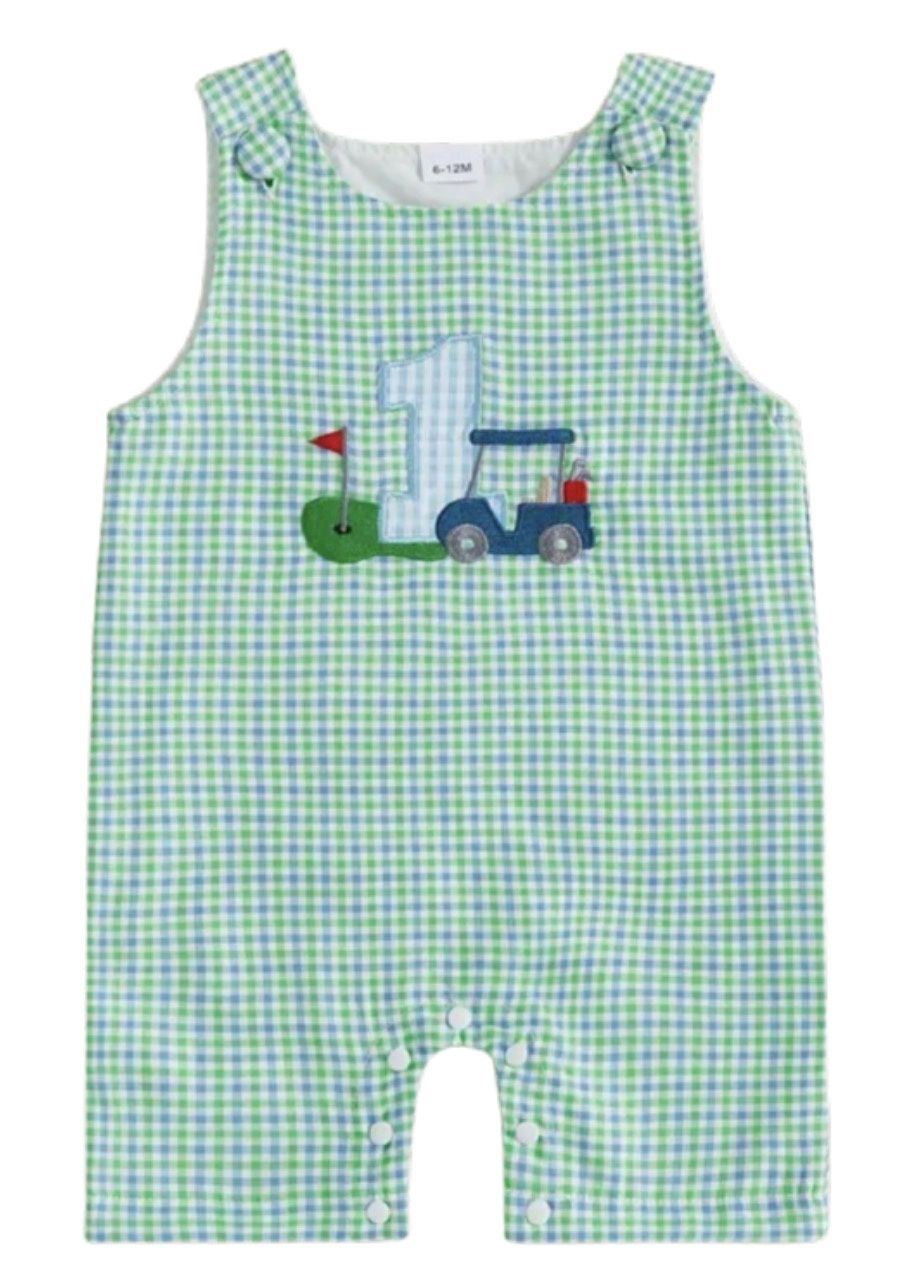 Blue &amp; Green Gingham One Romper