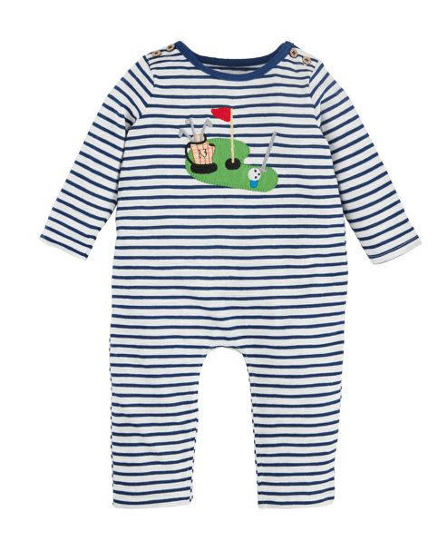 Golf Stripe Boys LS Romper