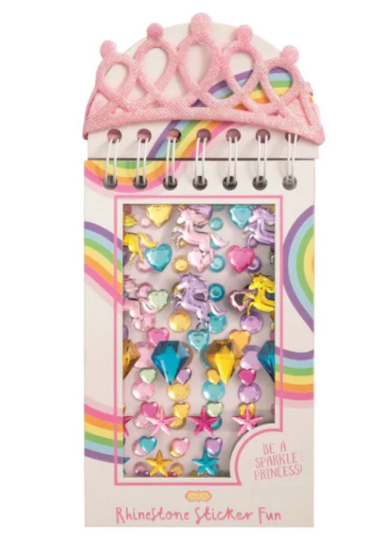 Pink Rhinestone Sticker Book &amp; Crown Set
