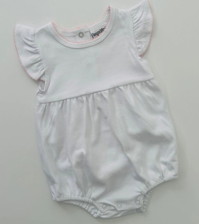 Pink Picot Trim Ruffle Knit Bubble