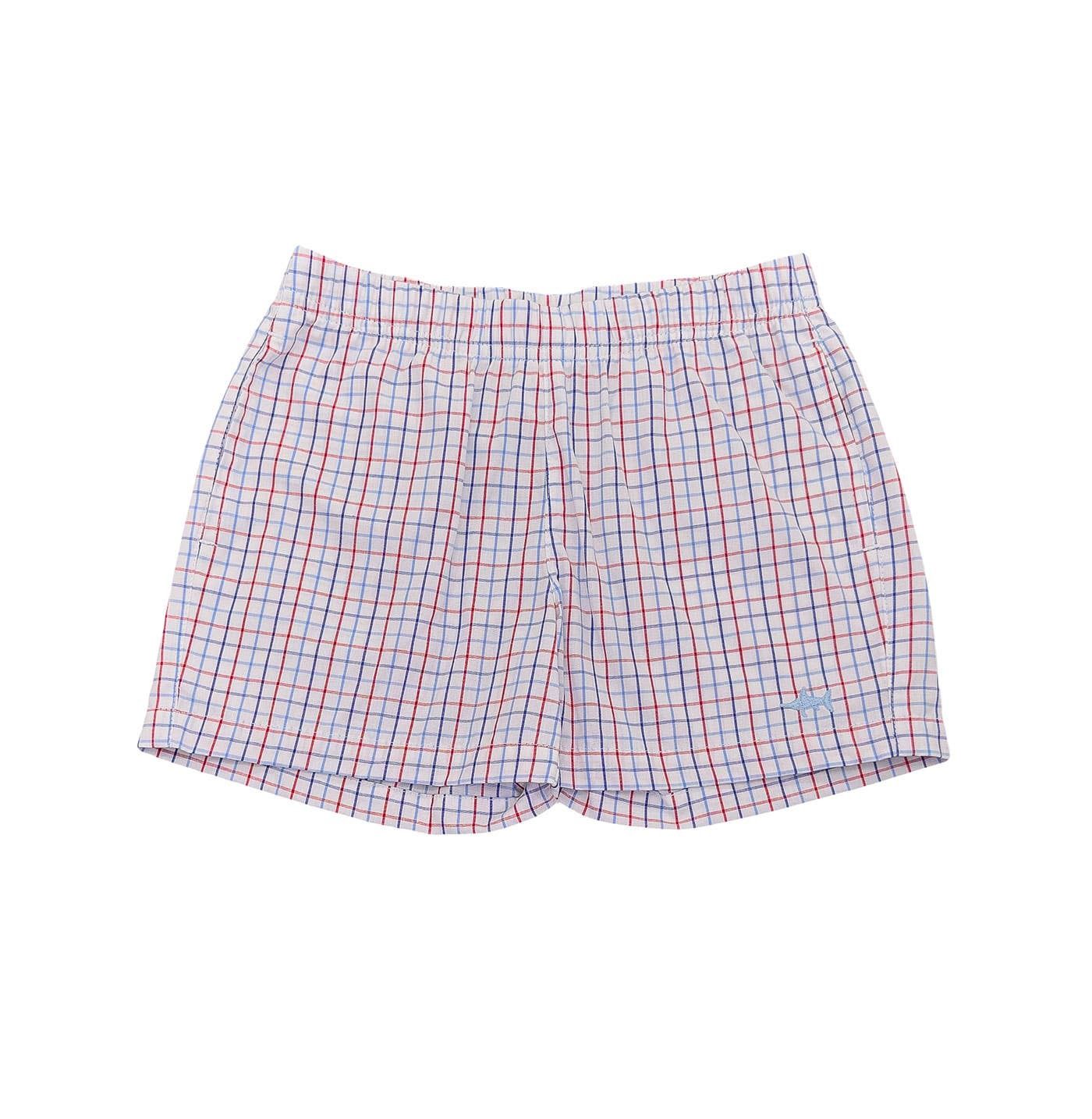 Saltwater Boys Naples Shorts- Patriotic Plaid Shorts