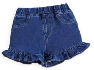 Dark Wash Ruffle Denim Short