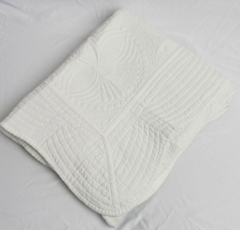 Monogram Quilt with Crest, COLOR: White