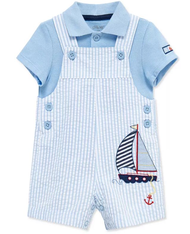 Little Me- Sailboat Shortall Set
