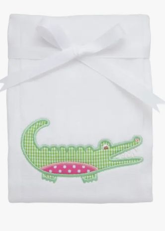 Pink Alligator Burp Cloth