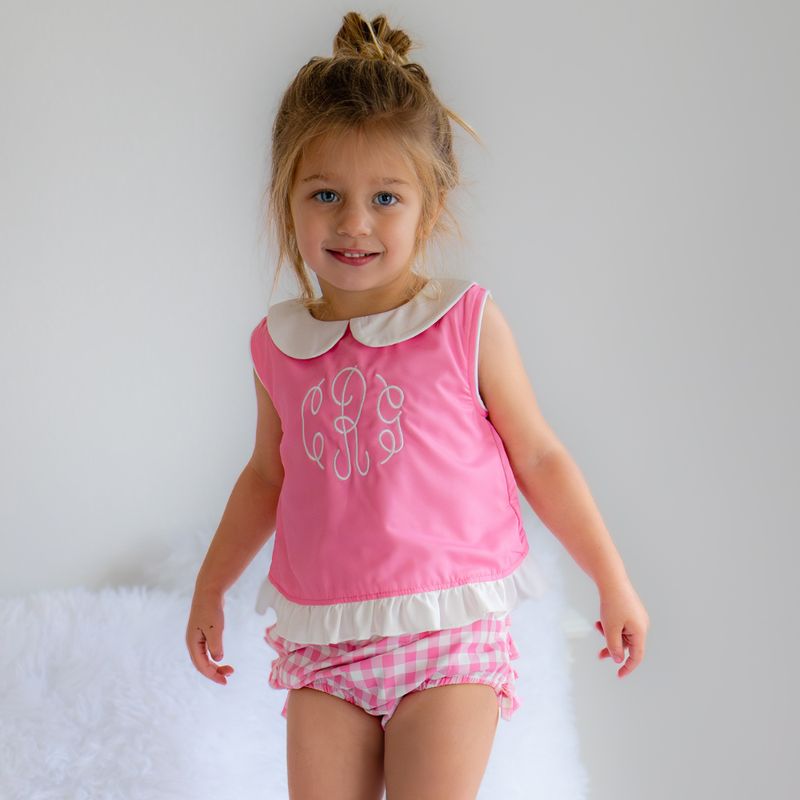 Pink Gingham Swing Back Bloomer Set