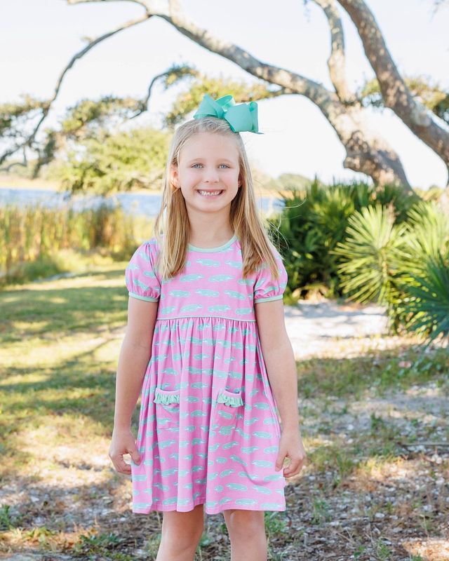 Later Gator Ruffle Pocket Dress