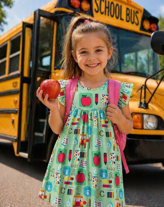Green Back to School Dress