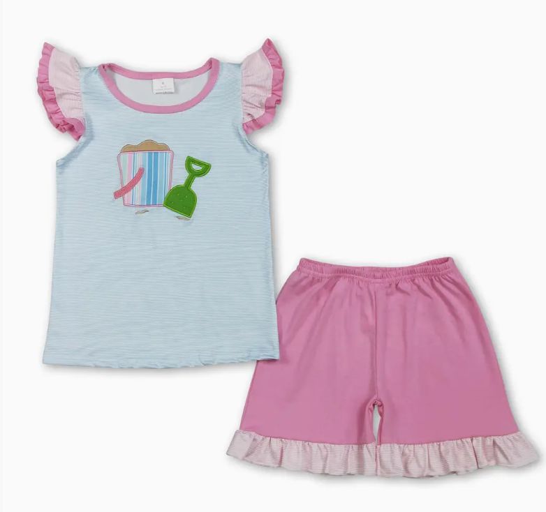 Sand Bucket Shorts Girl Outfit
