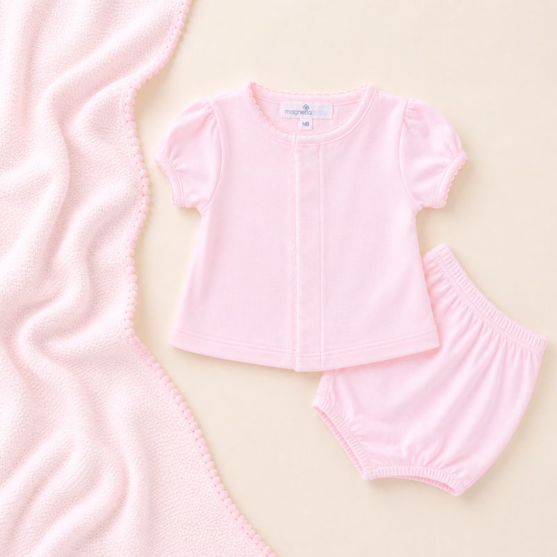 Pink Ruffle Diaper Cover Set