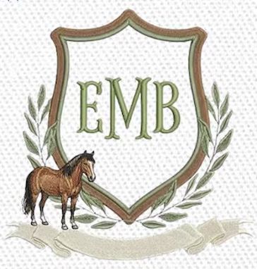 Fishing and Hunting Crest Embroidery Bundle, Customization: Horse