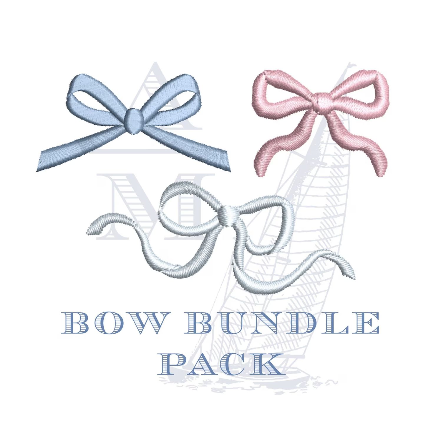 Mini bow embroidery