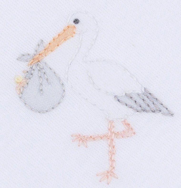 White Vintage Stork Converter Gown