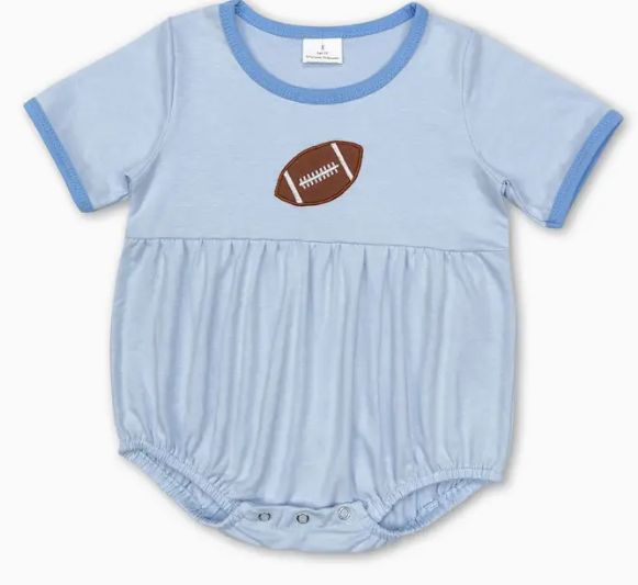 Blue Football Applique Romper