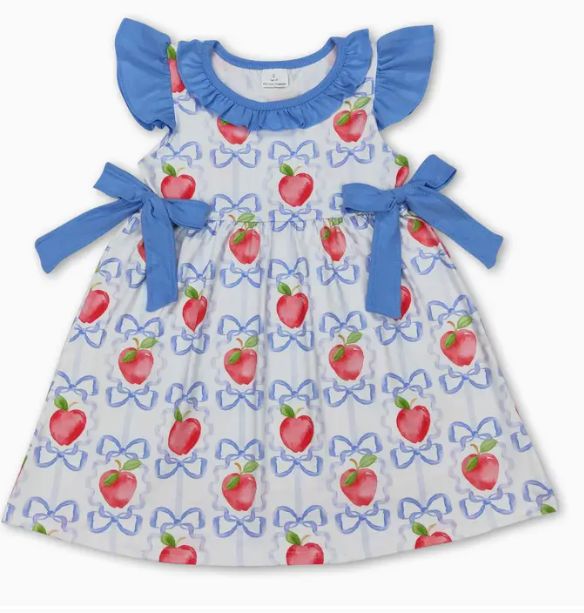 Blue Bow Apple Dress