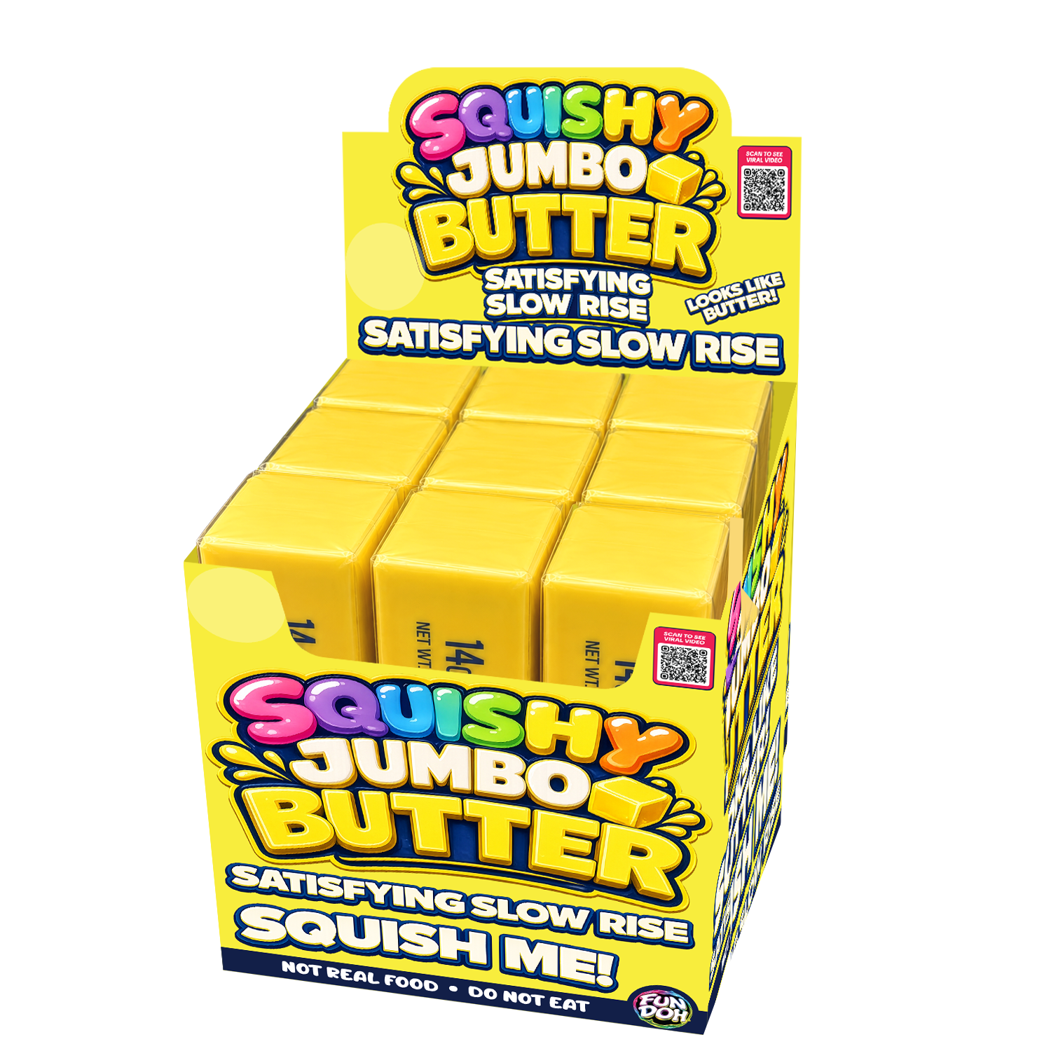 Fun Doh 10" JUMBO Butter Squish Slow Rise Toy- 9/Display: Wholesale Price